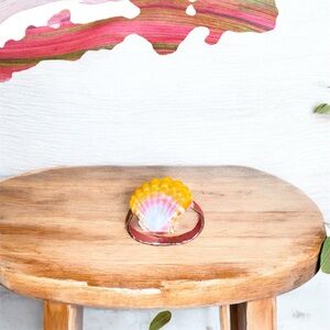 Sunrise shell ring on gold filled wire